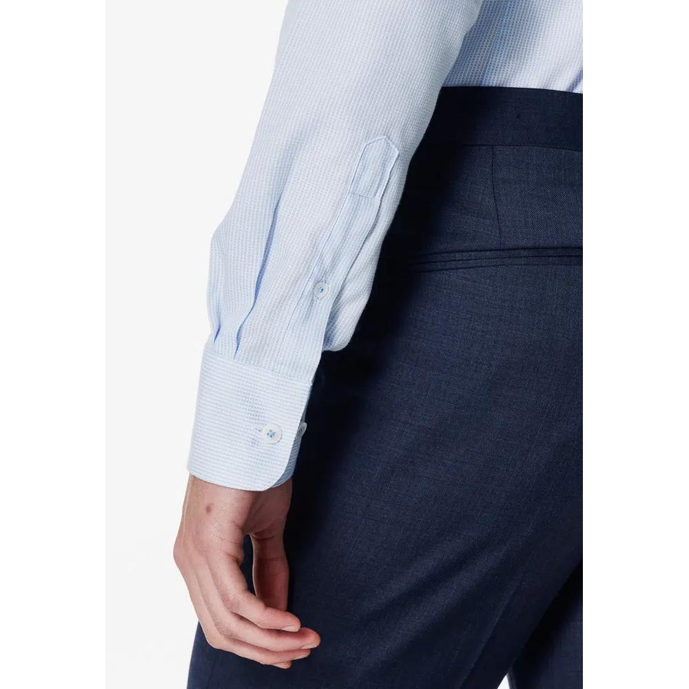 Светло-голубая текстурированная рубашка Slim Fit 4