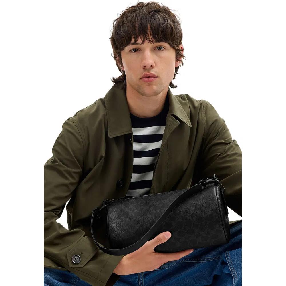 Дорожная сумка Andre Barrel Bag 30 в фирменном канвасе - Black Signature CET21 3