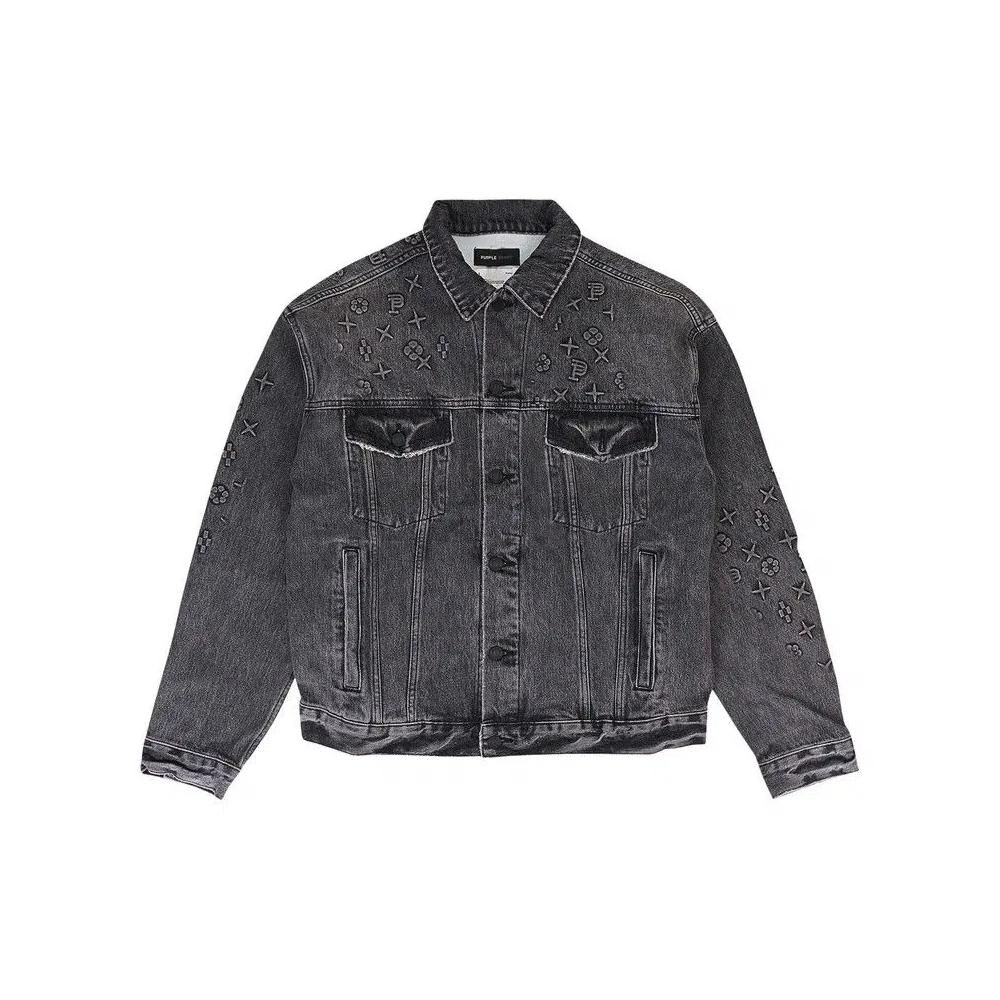 Джинсовые куртки PURPLE BRAND Embossed Denim Jacket 'Black' 1