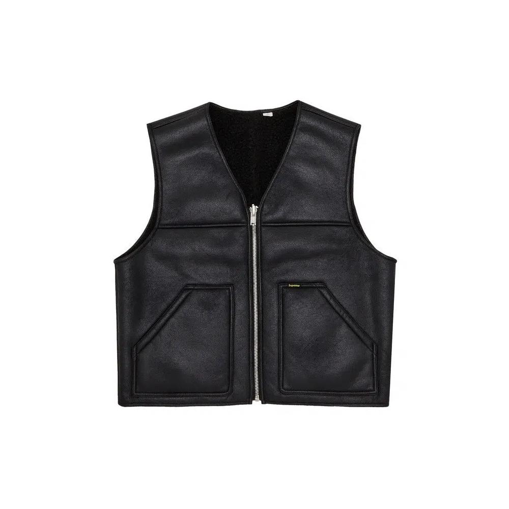 Жилет Supreme Reversible Faux Shearling Work Vest 'Black' 1