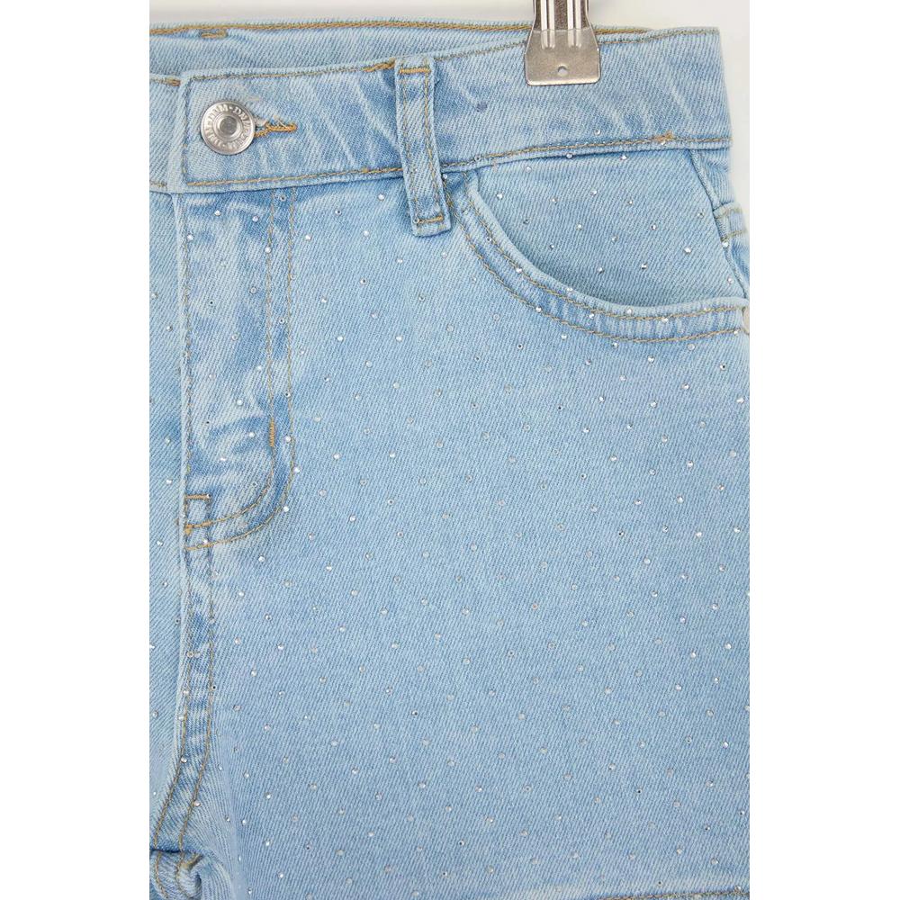 Синие однотонные джинсовые шорты и бермуды Tkdss26Sr00019 2