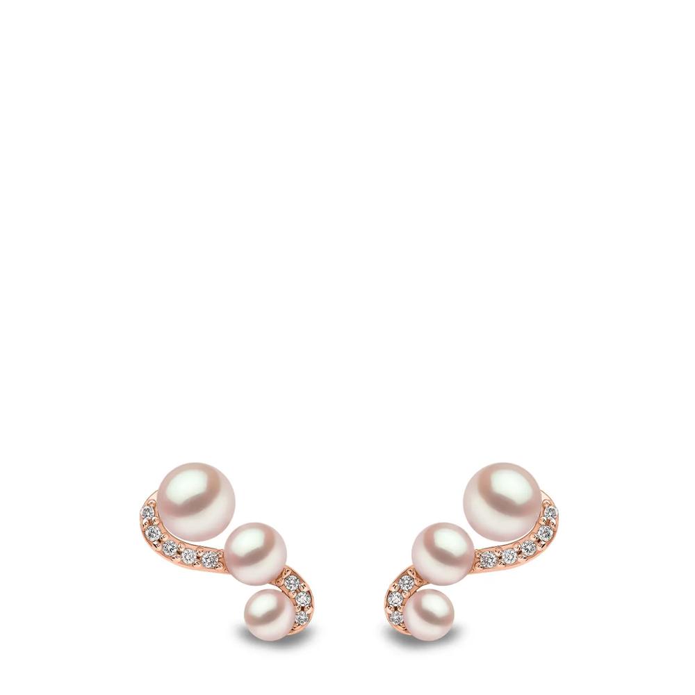 Серьги Sleek из розового золота с жемчугом и бриллиантами 1