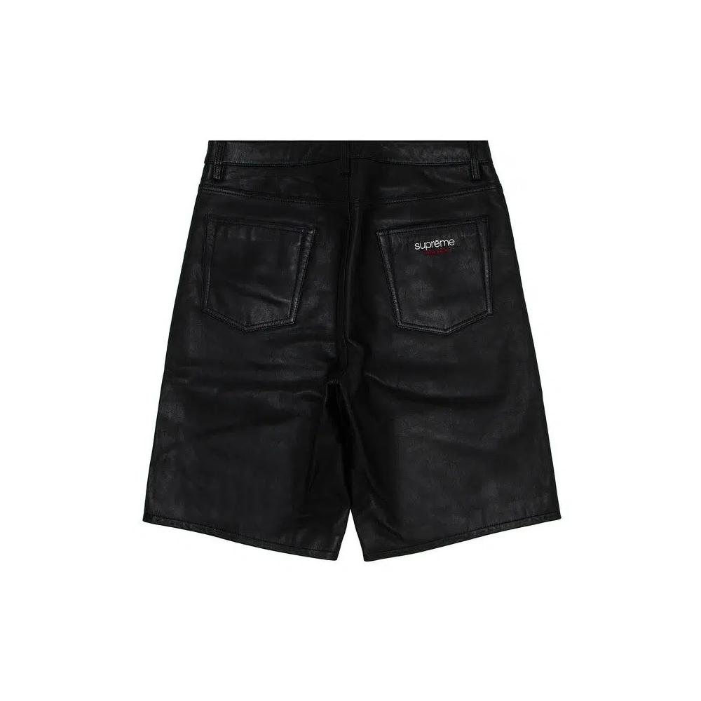 Шорты Supreme Baggy Leather Short 'Black' 2
