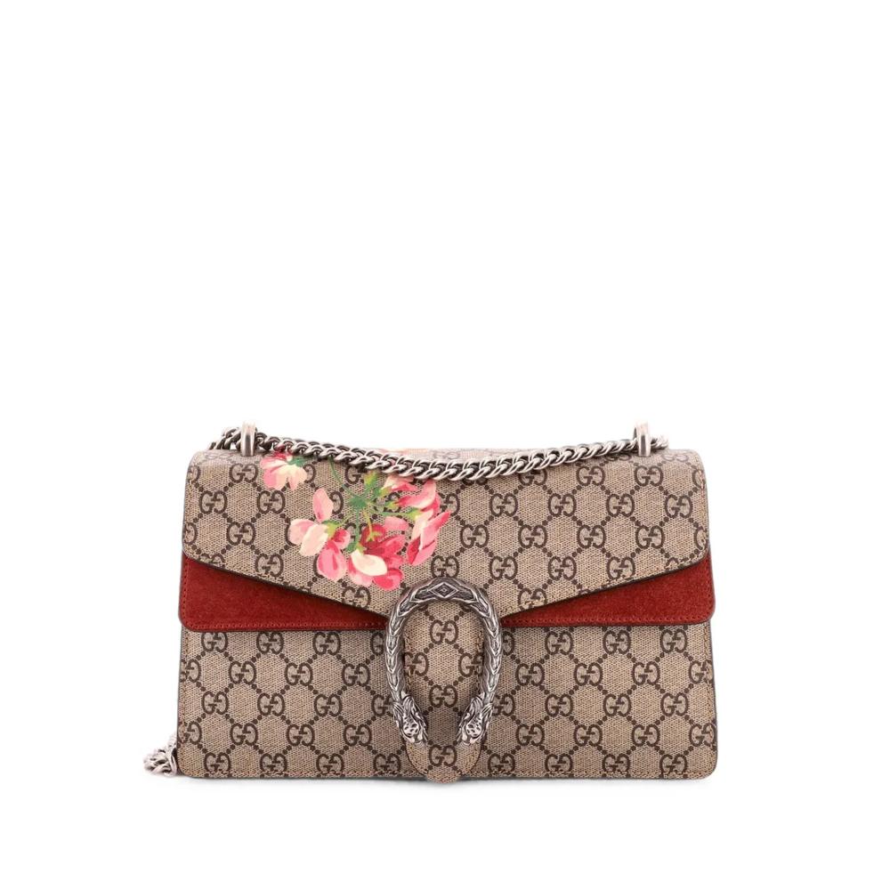 Маленькая сумка на плечо Dionysus Bag Blooms Print GG Coated Canvas 1