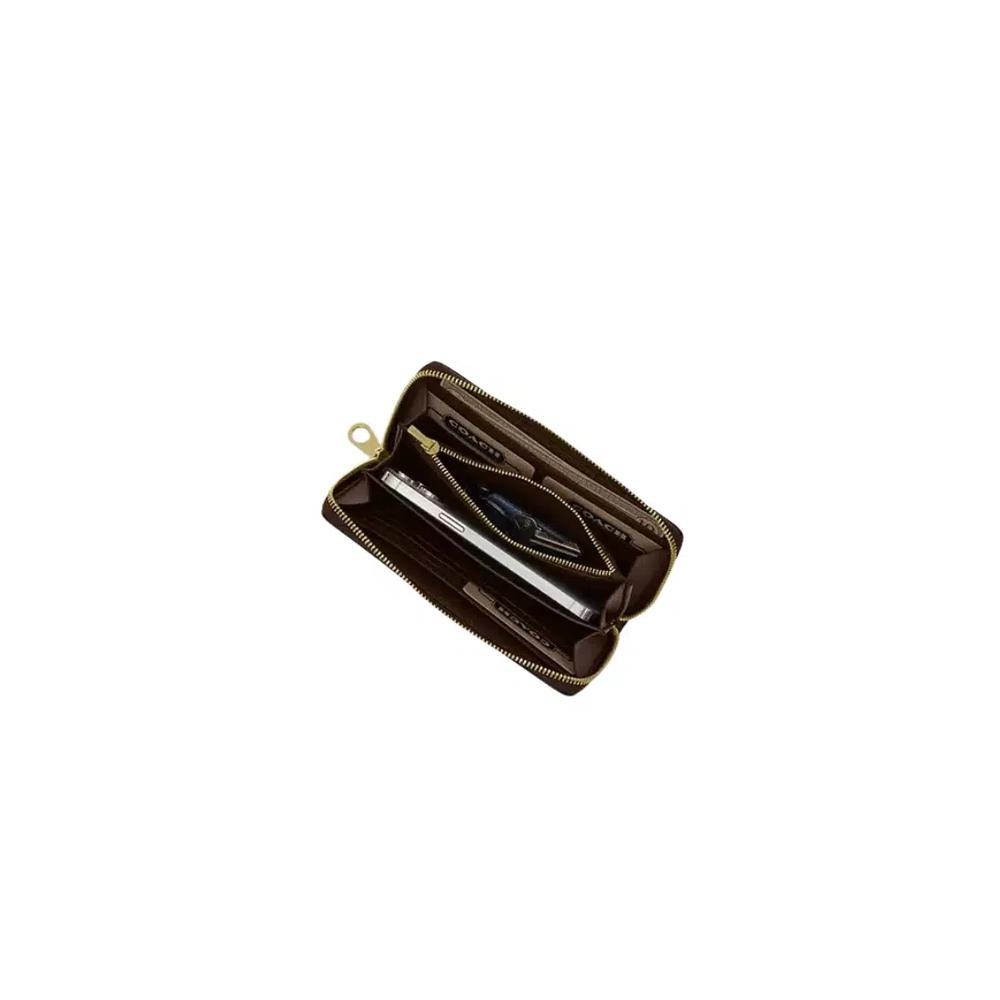 Кошелек Coach Long Zip Around Wallet из фирменного канваса цвета Tan Brown CW778 4