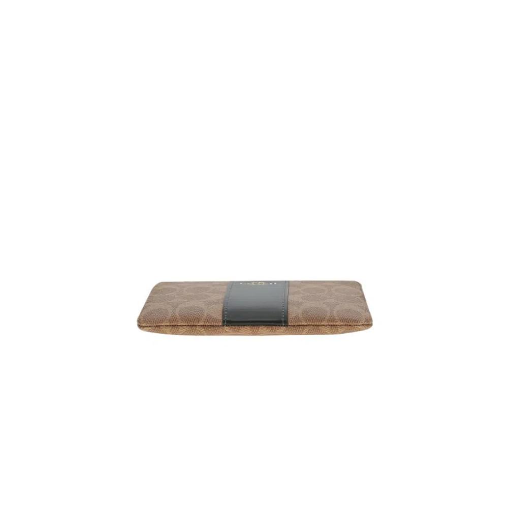 Женский клатч Corner Zip в Signature Canvas с полоской цвета Khaki CW854 4