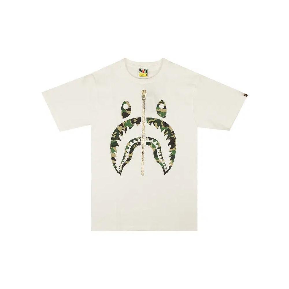 Футболки BAPE ABC Camo Shark Tee 'White/Green' 1