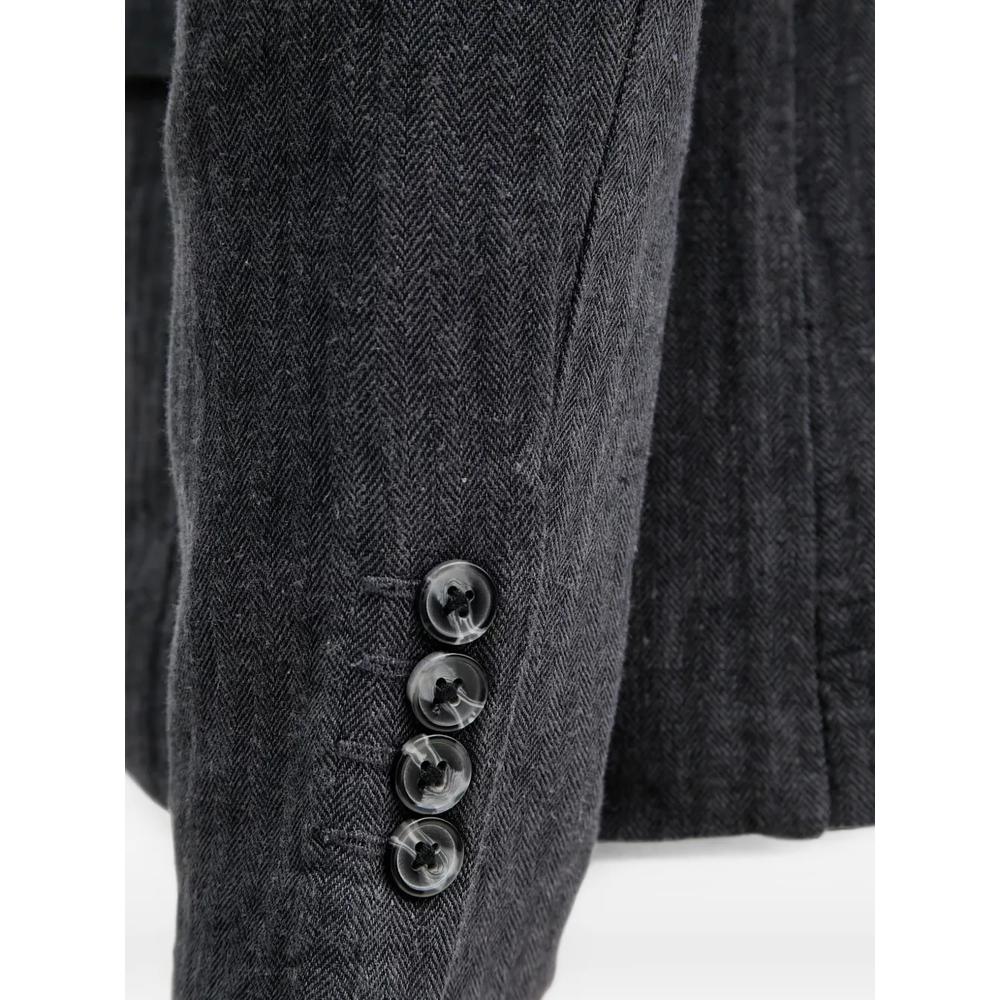 herringbone notched-lapels blazer 5