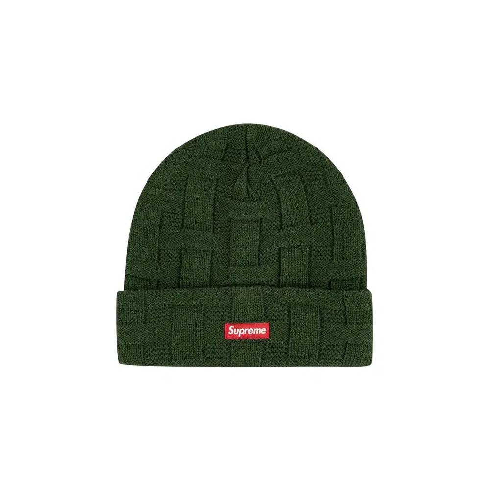 Бини Supreme Basket Weave Beanie 'Green' 1
