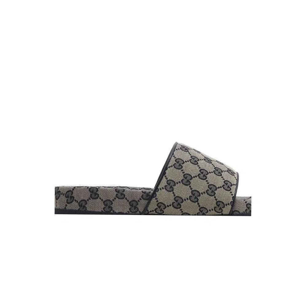 Слайды Gucci GG Slide Sandal 'Beige Blue Monogram' 2