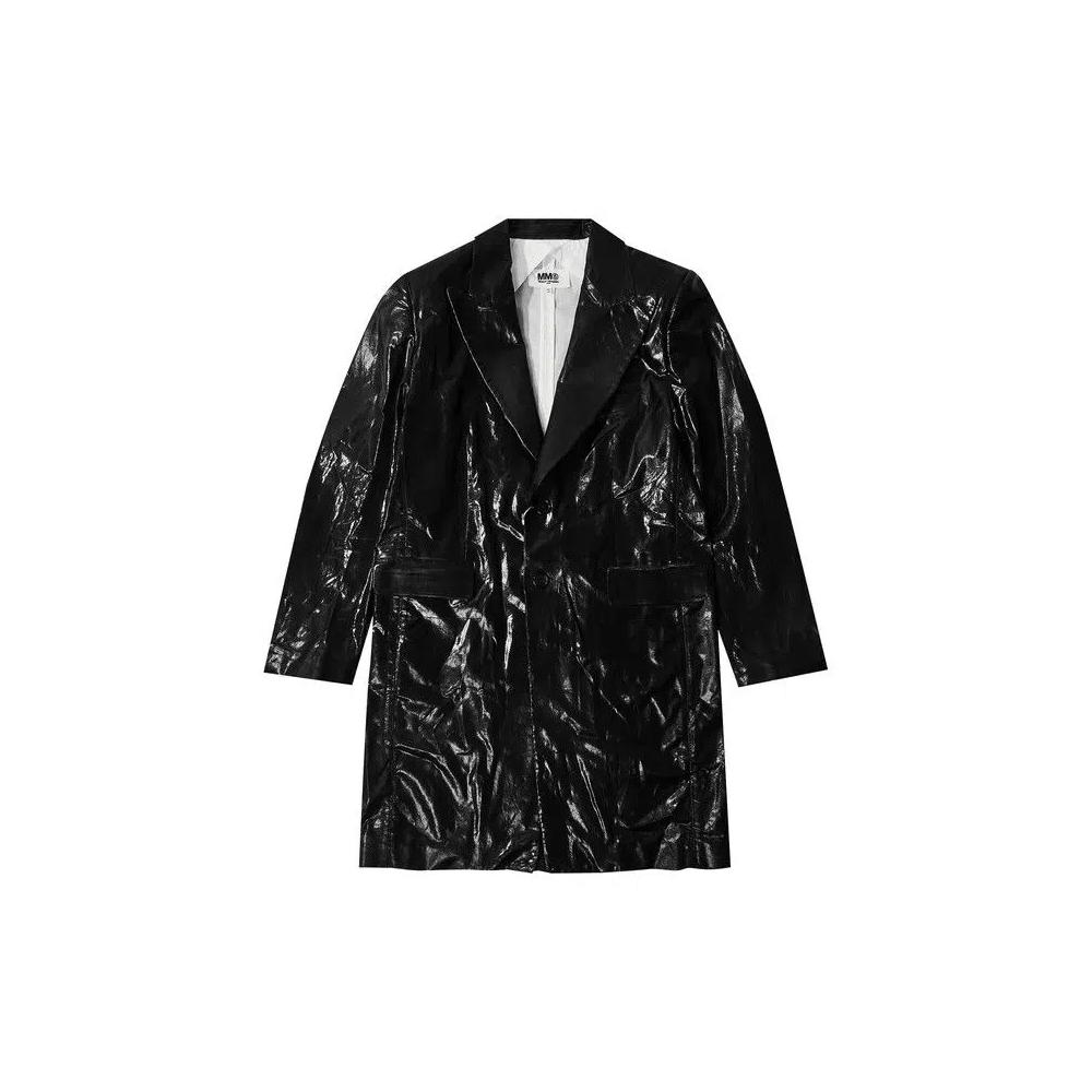 Кожаные куртки MM6 Maison Margiela Leather Look Coat 'Black' 1