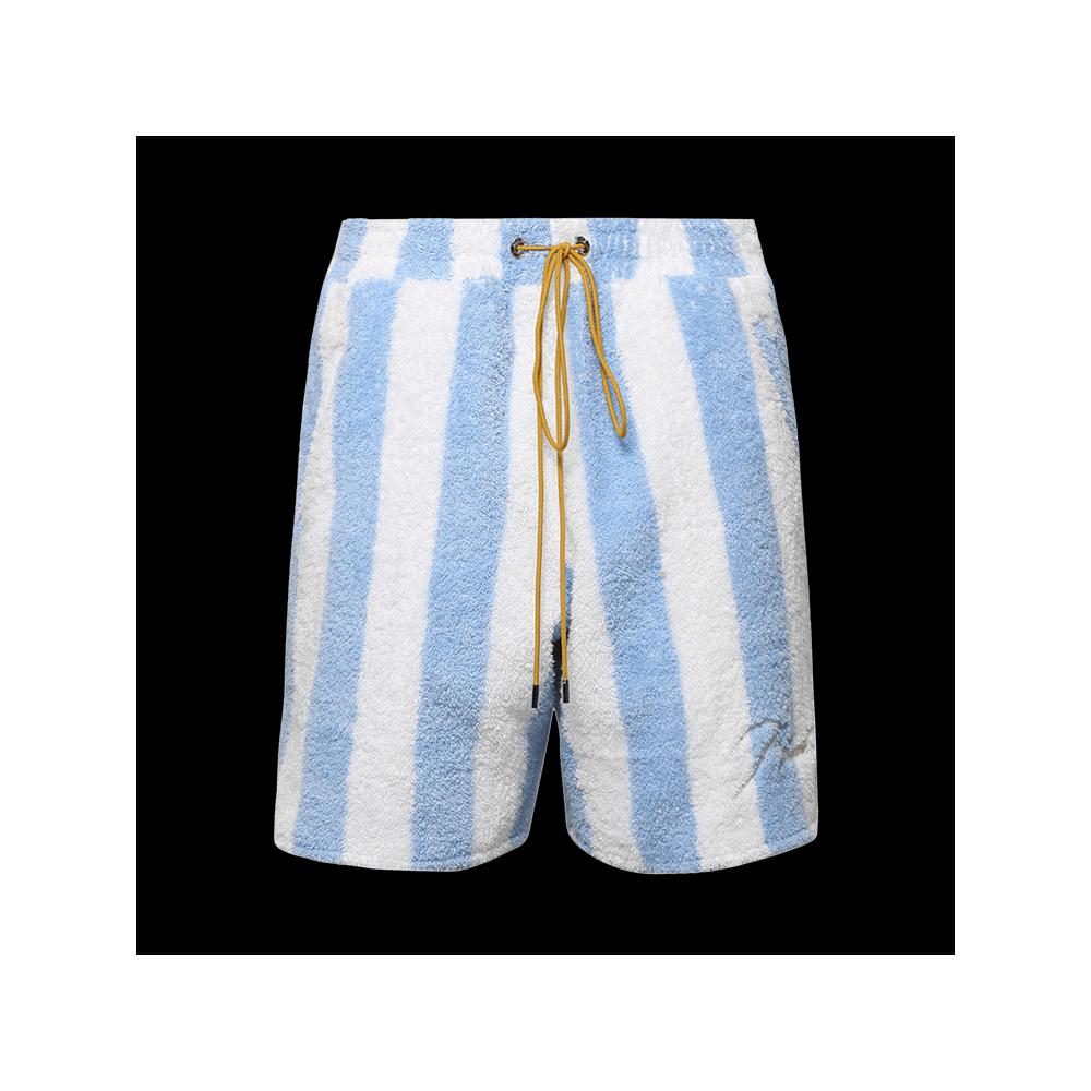 Шорты Rhude Striped Loop Terry Short 'White/Light Blue' 1