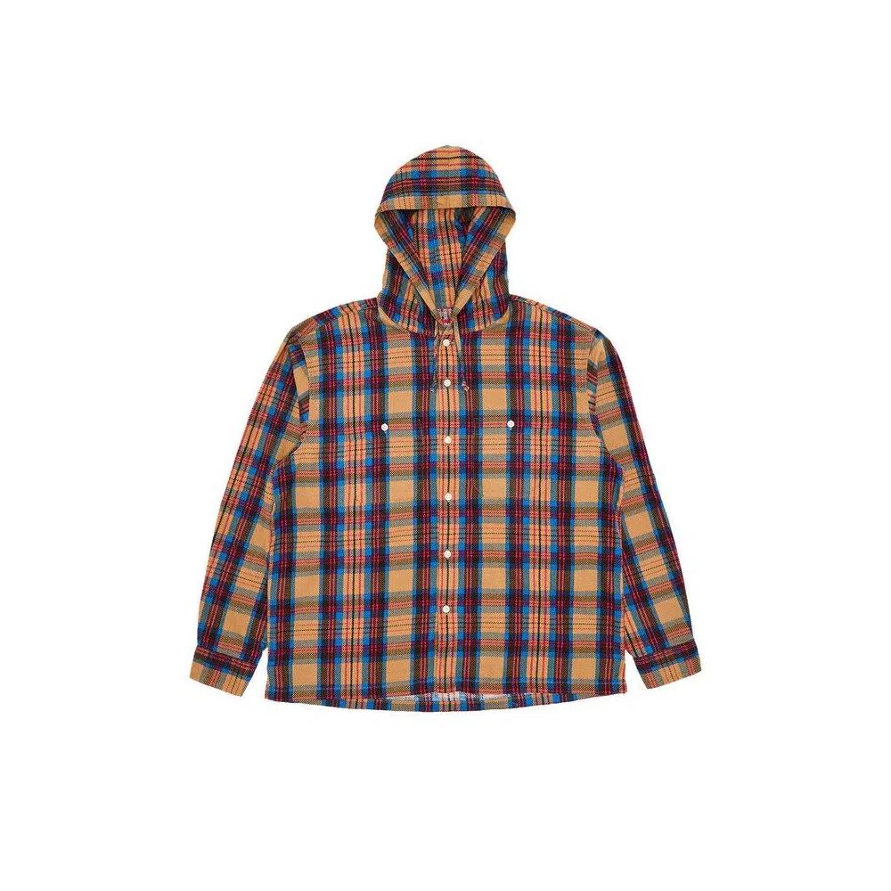 Фланелевые рубашки Supreme Printed Hooded Flannel Shirt 'Tan' 1