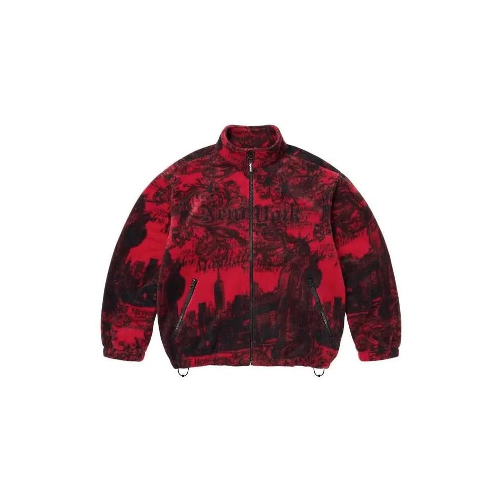 Флисовые куртки Supreme New York Fleece Jacket 'Red' 1