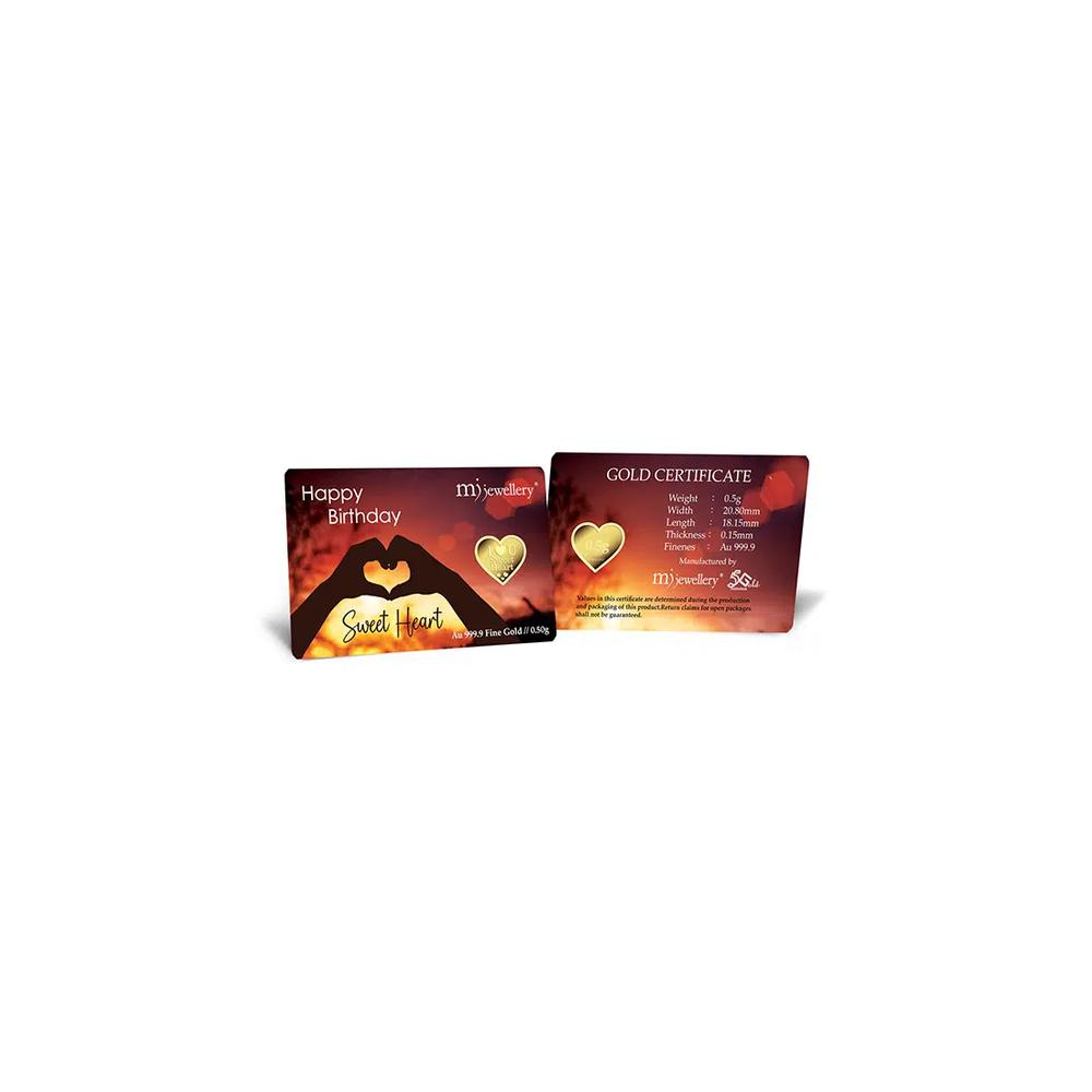 5G Gold Collection 999.9/24K Sweet Heart Series Золотой слиток (0,5 г) 1
