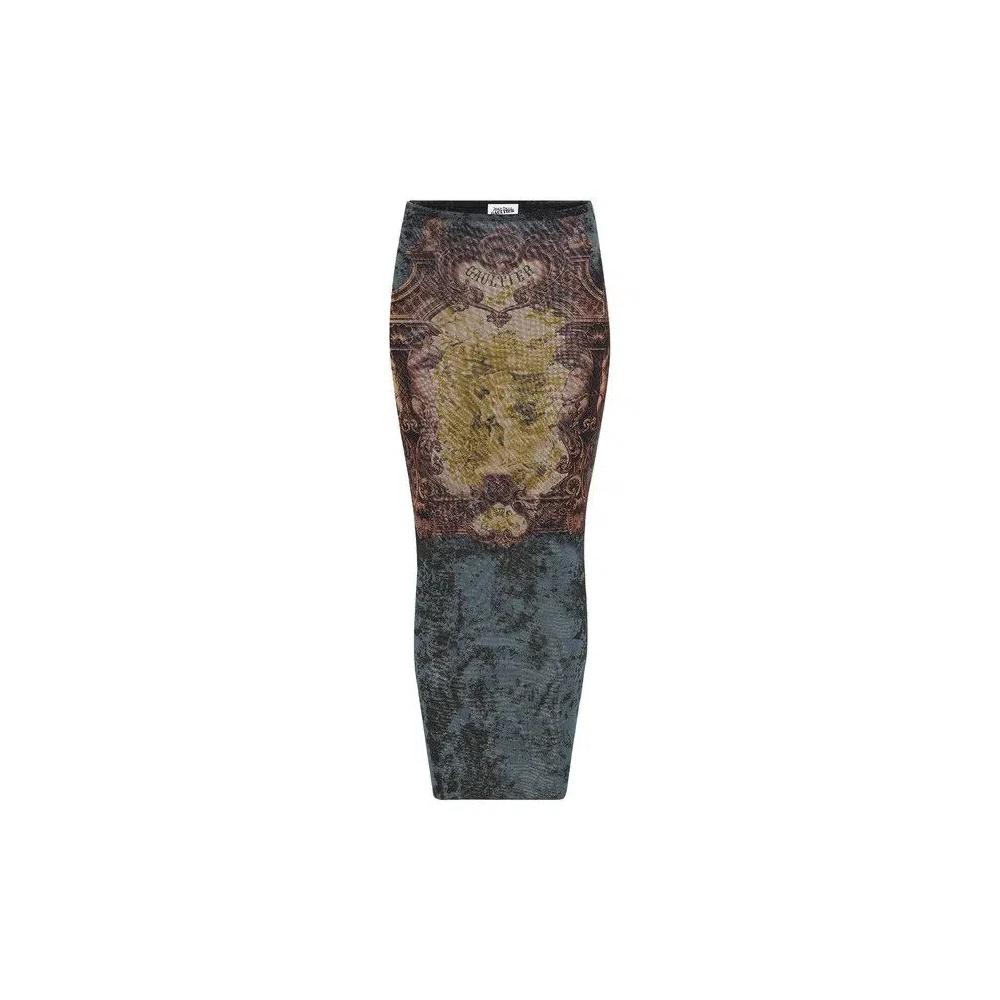Низ Jean Paul Gaultier Médaillon Printed Mesh Long Skirt 'Multicolor' 1