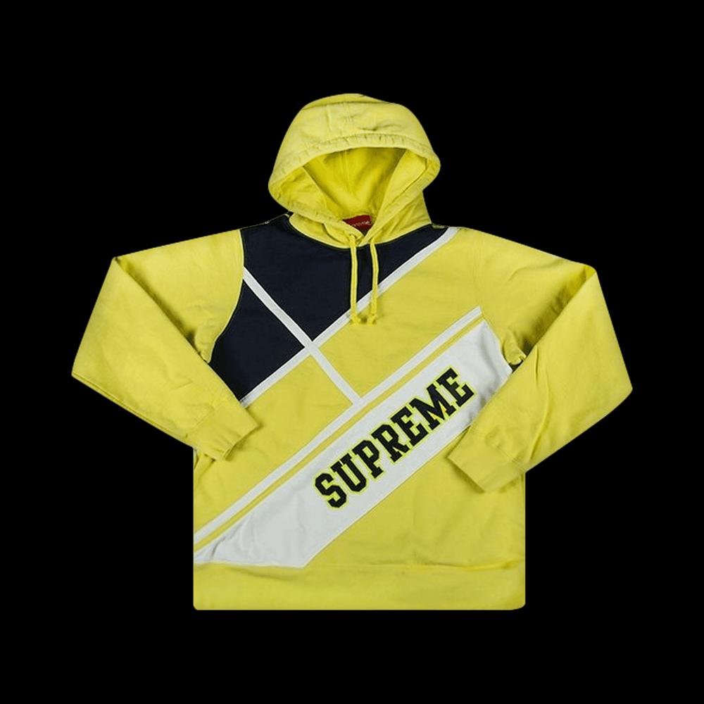 Худи Supreme Diagonal Hooded Sweatshirt 'Lemon' 1