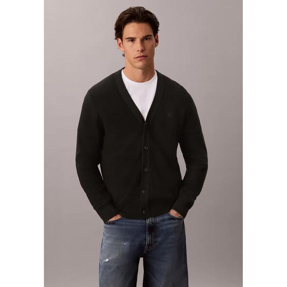 Кардиган с длинным рукавом из текстурированного хлопка - Calvin Klein Jeans 1