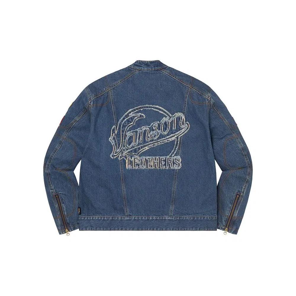Джинсовые куртки Supreme x Vanson Leathers x Cordura Denim Jacket «Blue» 2