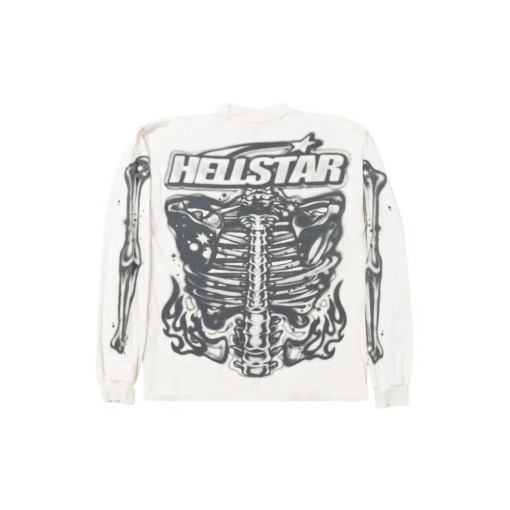 Футболки с длинным рукавом Hellstar Airbrush Bones Long-Sleeve 'Белый' 2