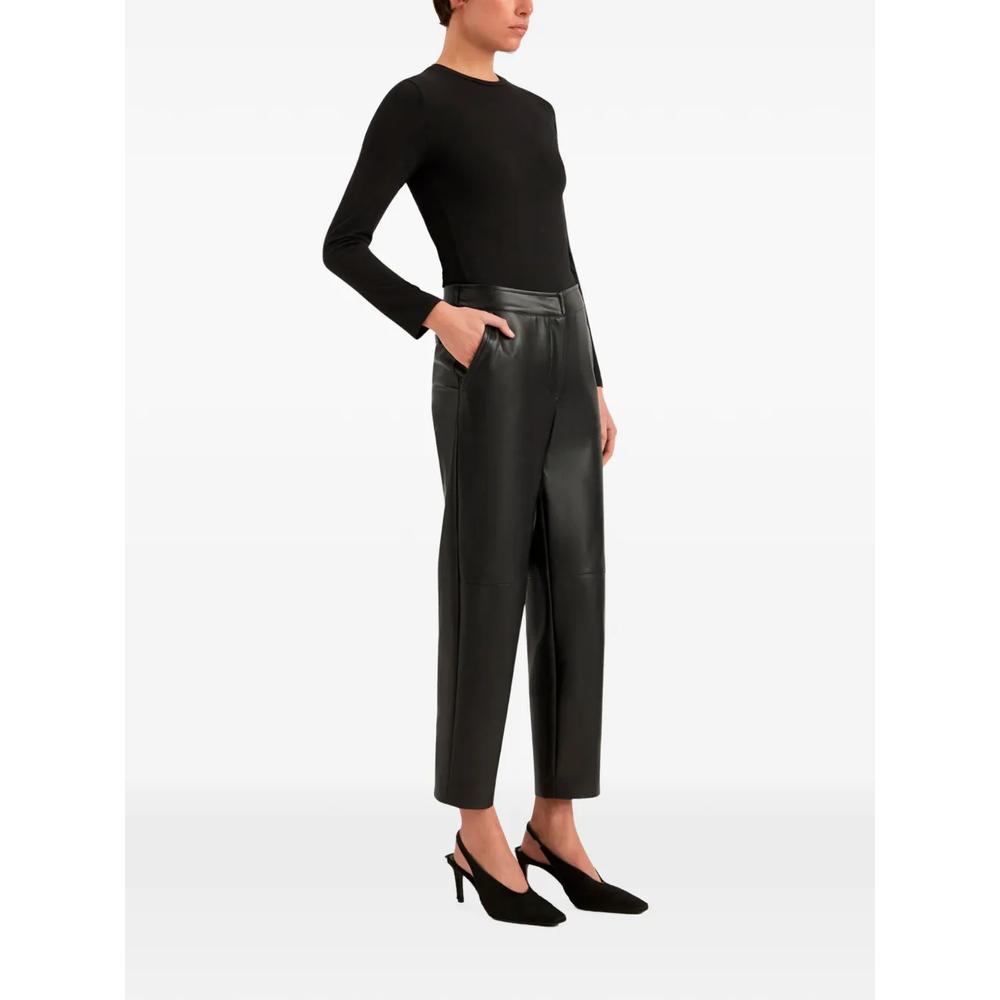 straight-leg faux-leather trousers 2