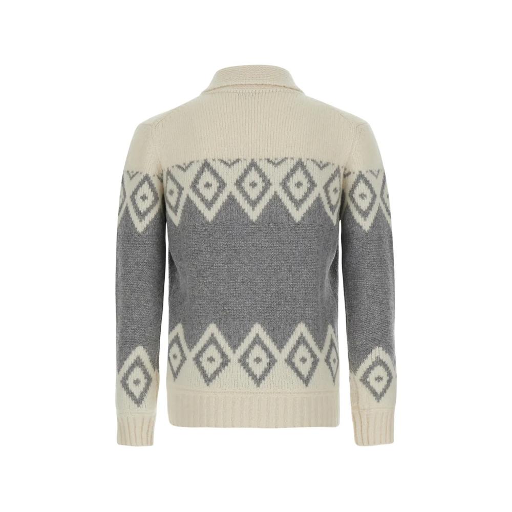 geometric-pattern zip-up cardigan 2