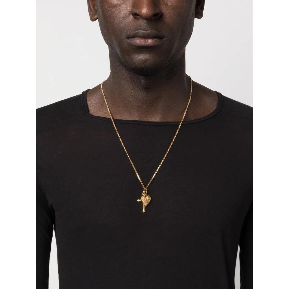 Gold Cross and arabesque heart Pendant 2
