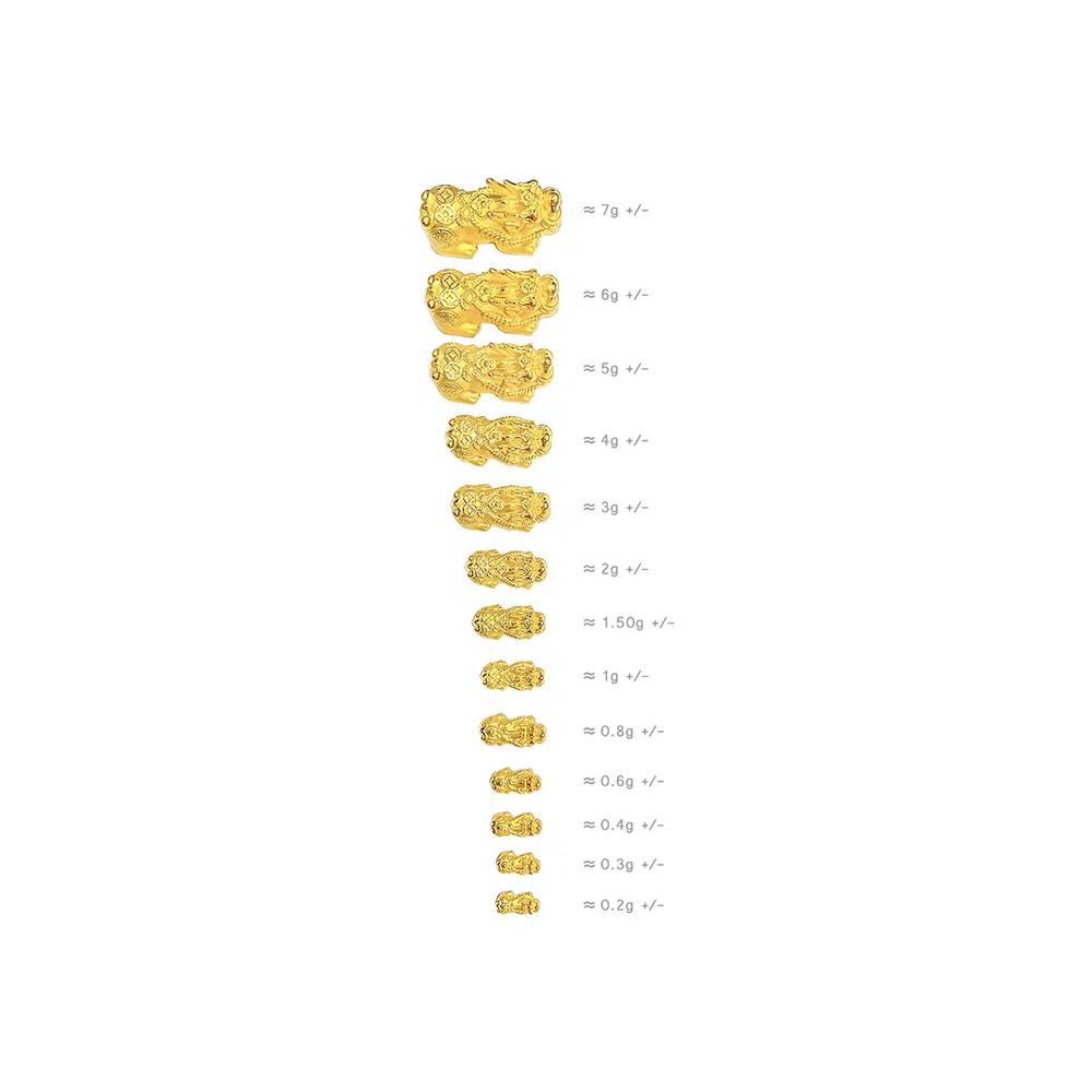999.9/24K Чистое золото 3D подвеска Пиксиу (1.23 г ±) 6