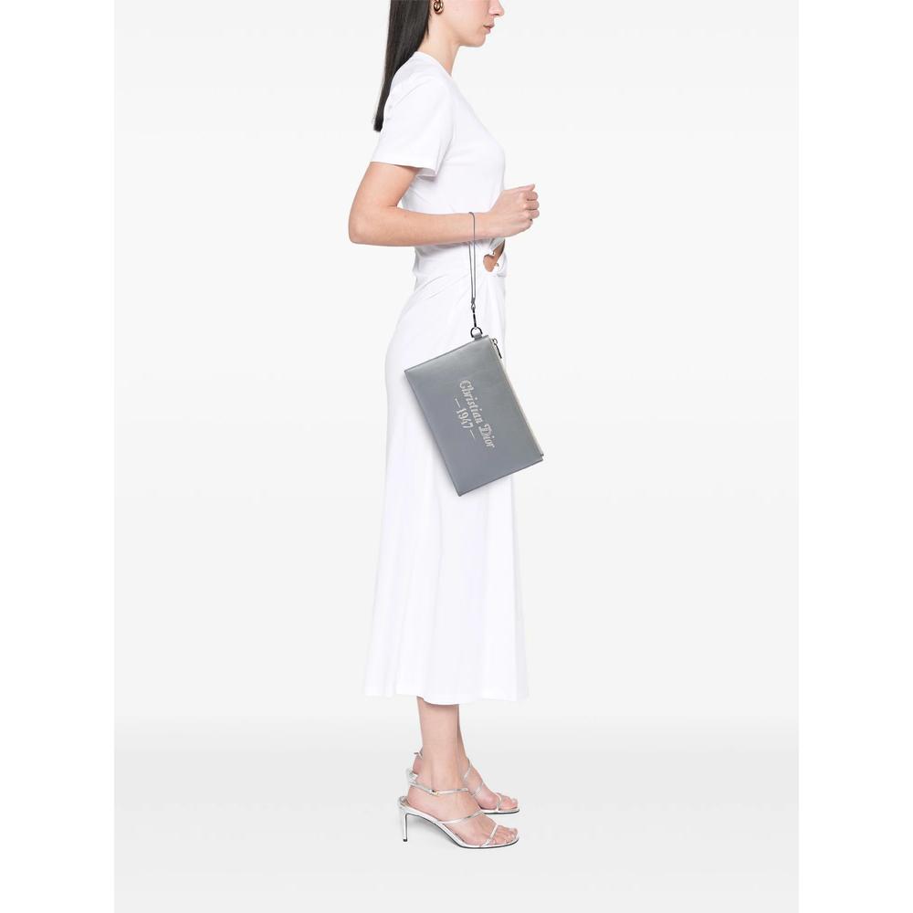 2022 Grained Calfskin 1947 Signature A5 Pouch clutch bag 2