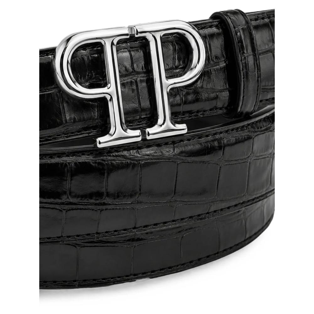 leather belt PP silver cocco 2