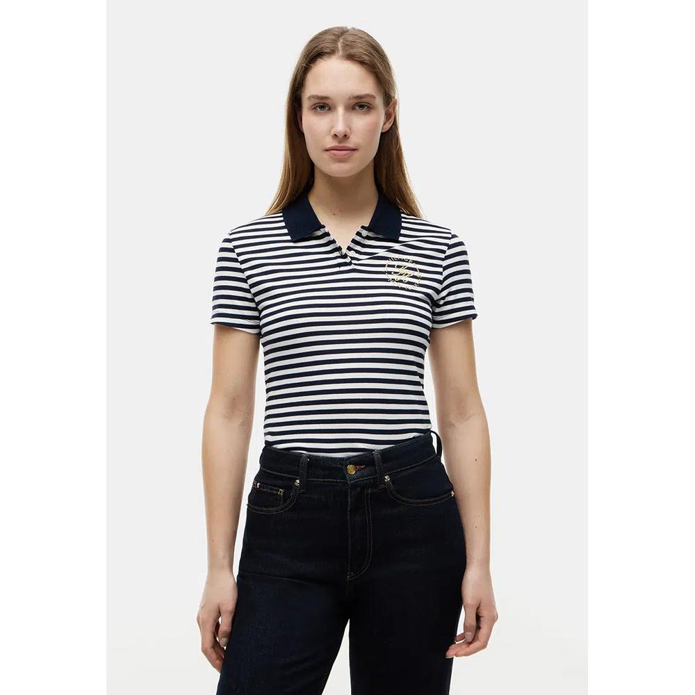 Поло Slim Fit с металлическим монограммным принтом - TH Mainline 1