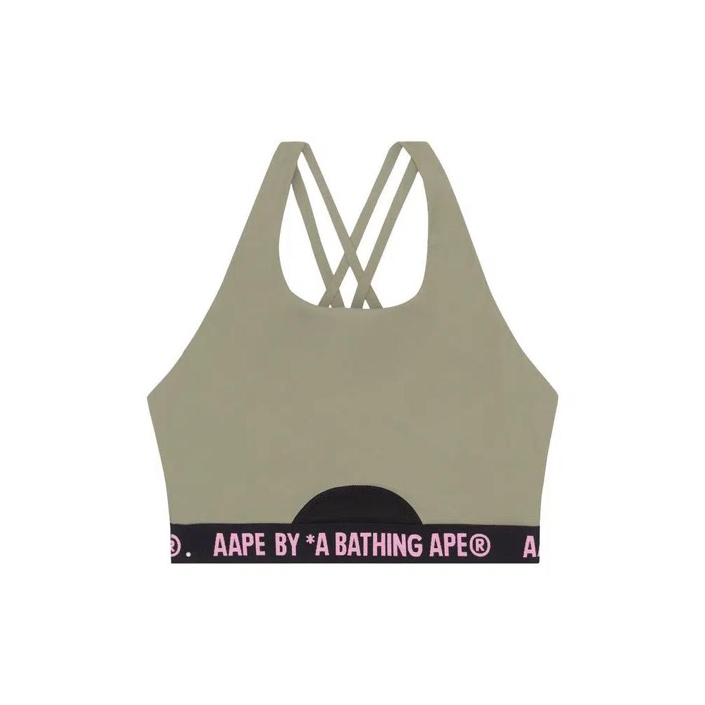 Спортивные бюстгальтеры AAPE Moonface Logo Hem Bra Top 'Beige/Dark' 1