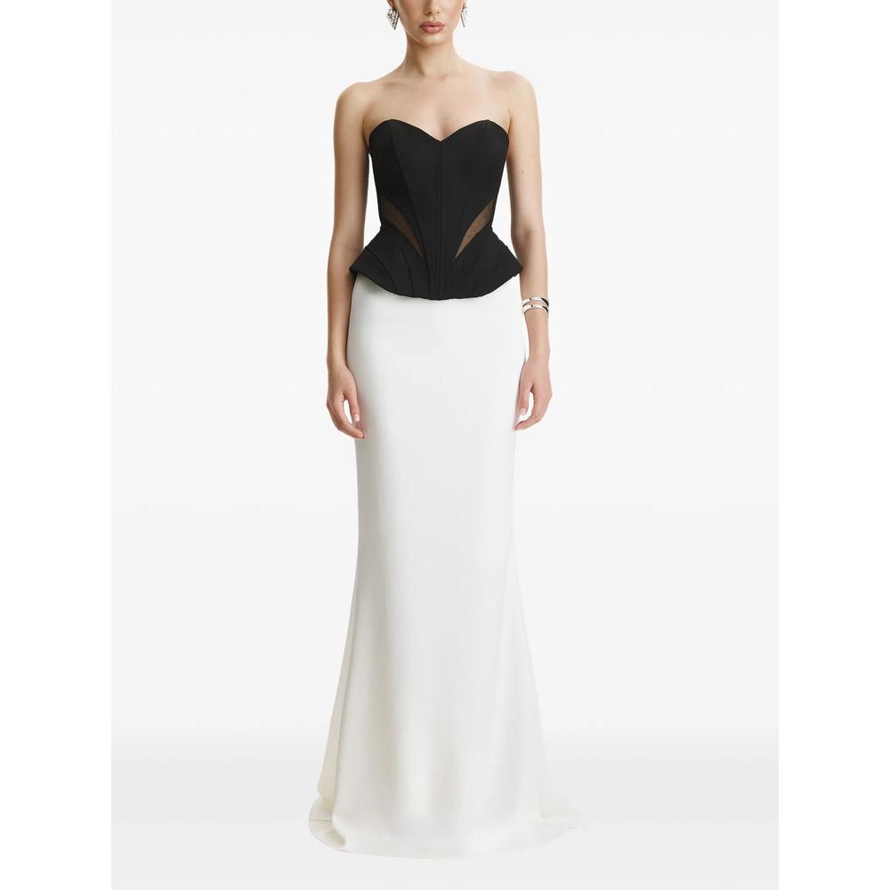tulle-panel peplum corset top 2