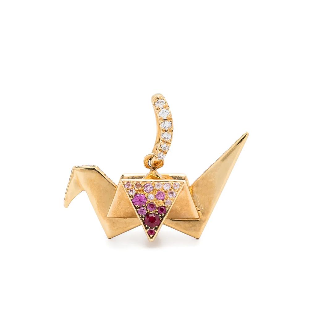 Кольцо из желтого золота с бриллиантами и сапфиром Origami 1
