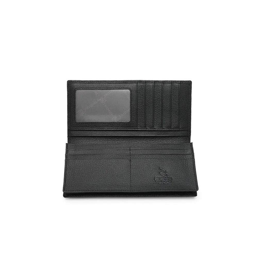 Длинный кошелек из натуральной кожи с защитой RFID - Черный 4