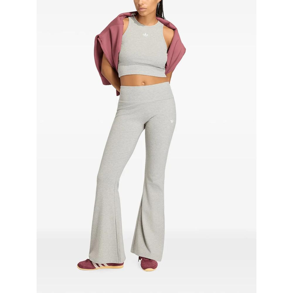 Essentials logo-embroidered flared trousers 2