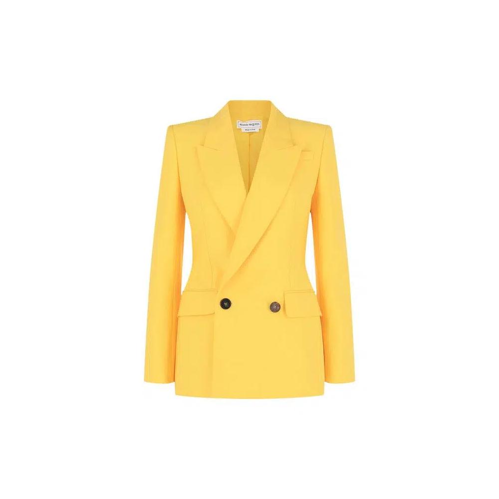 Блейзеры Alexander McQueen Tailored Double-Breasted Blazer 'Ярко-желтый' 1