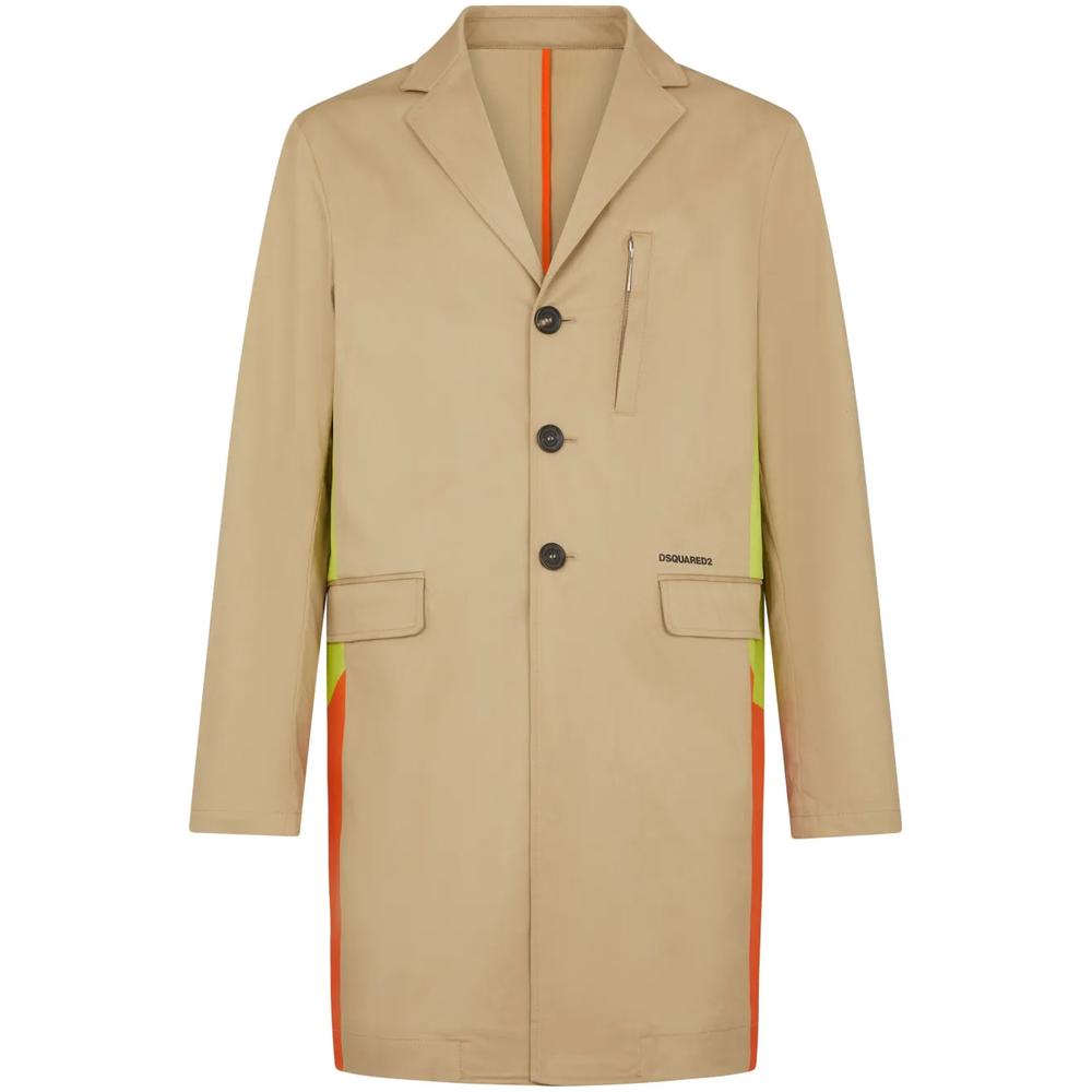 contrasting-panels single-breasted coat 1