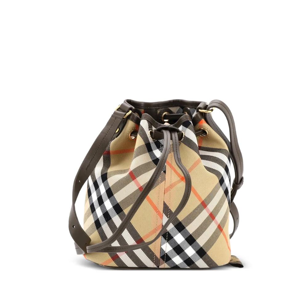 Маленькая сумка-ведро Wristlet из канваса в клетку Vintage Check 1