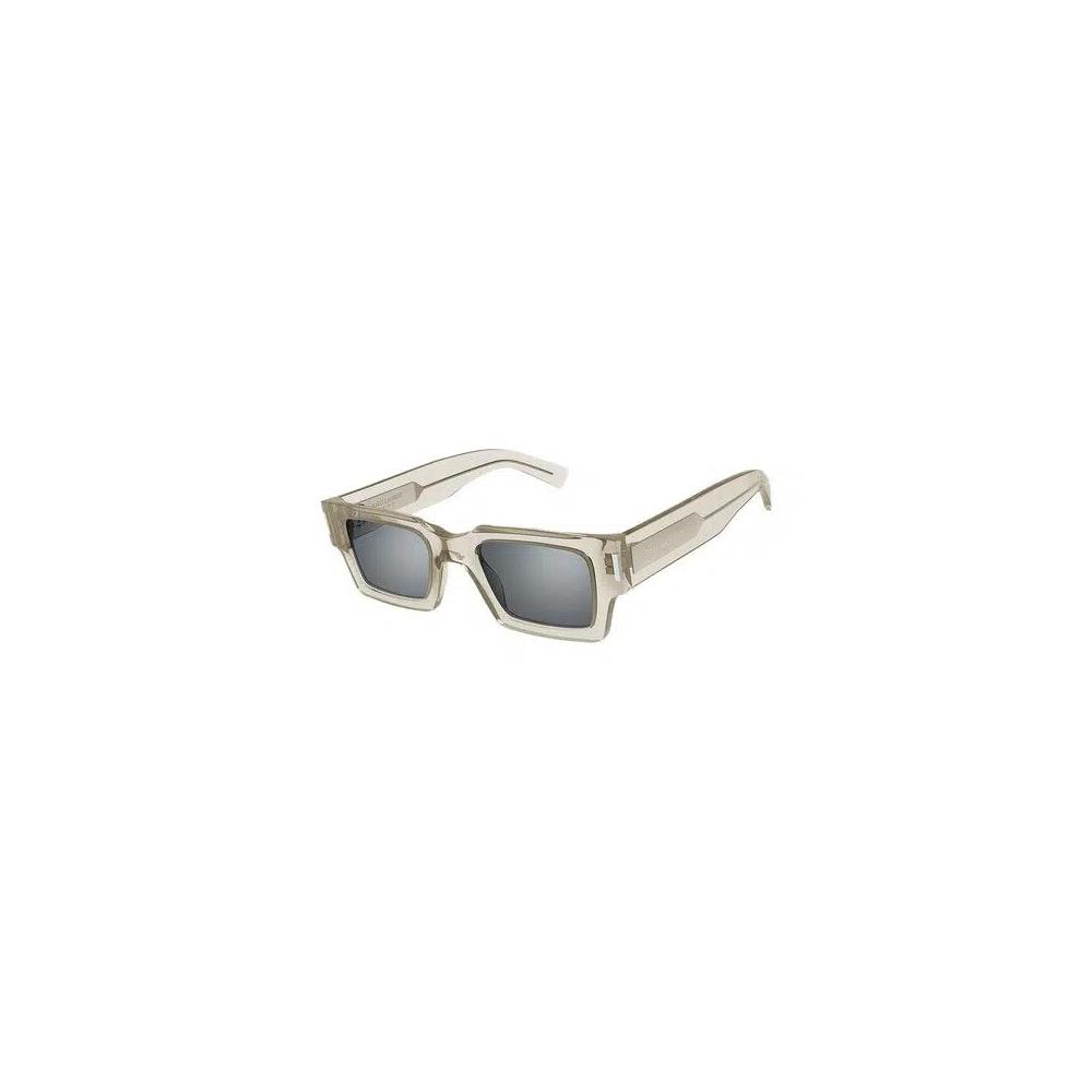 Saint Laurent Geometric Frame Солнцезащитные очки 'Бежевый' 2