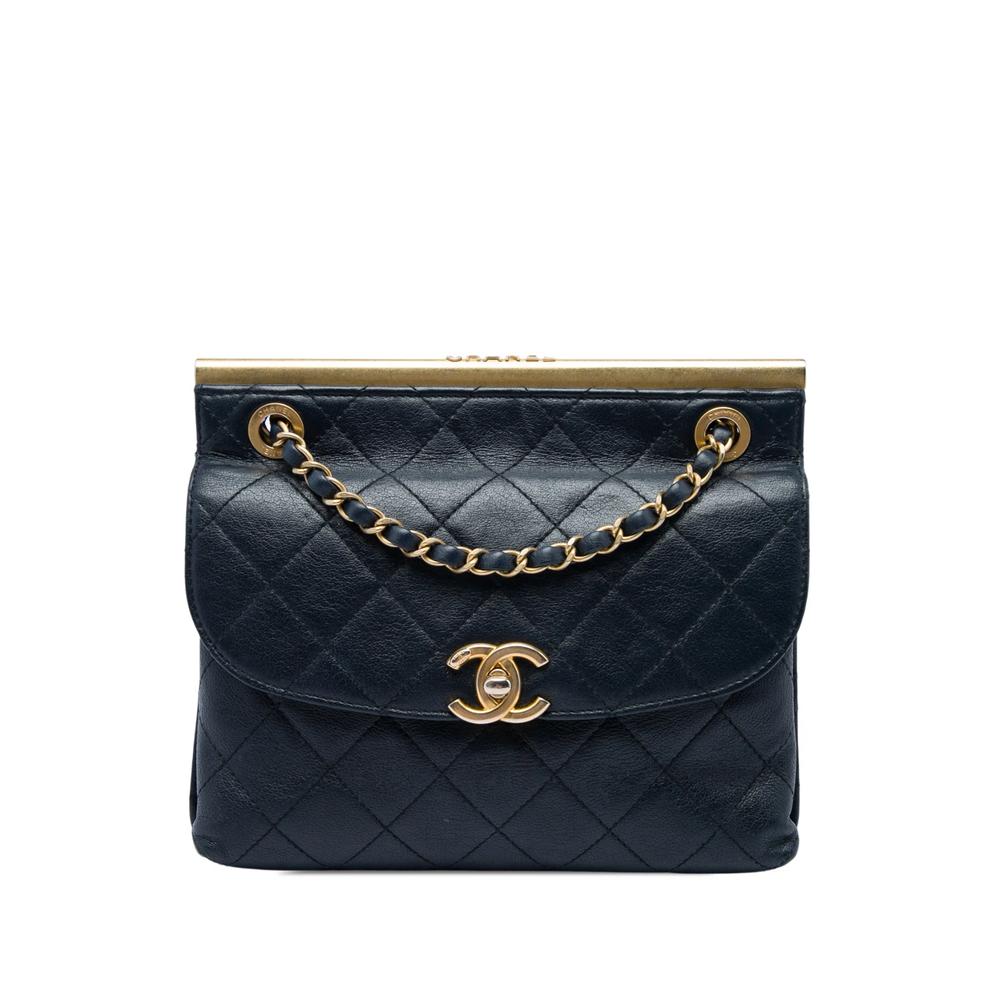 2019 CC Bicolor Quilted Calfskin Double Sided Flap crossbody bag 1