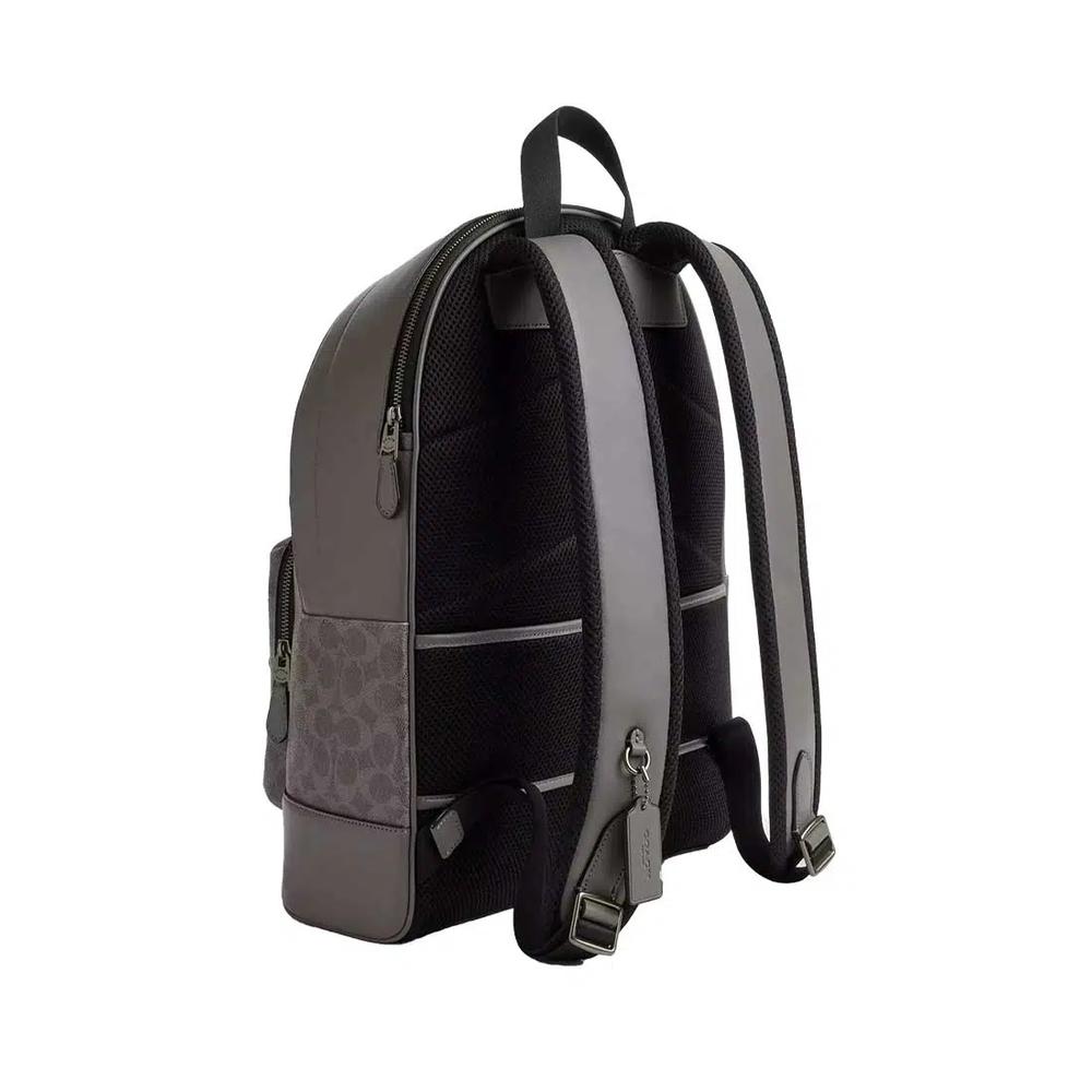 Рюкзак West Backpack In Signature Canvas With Varsity Stripe Серый/Охра/Мел CV922 2