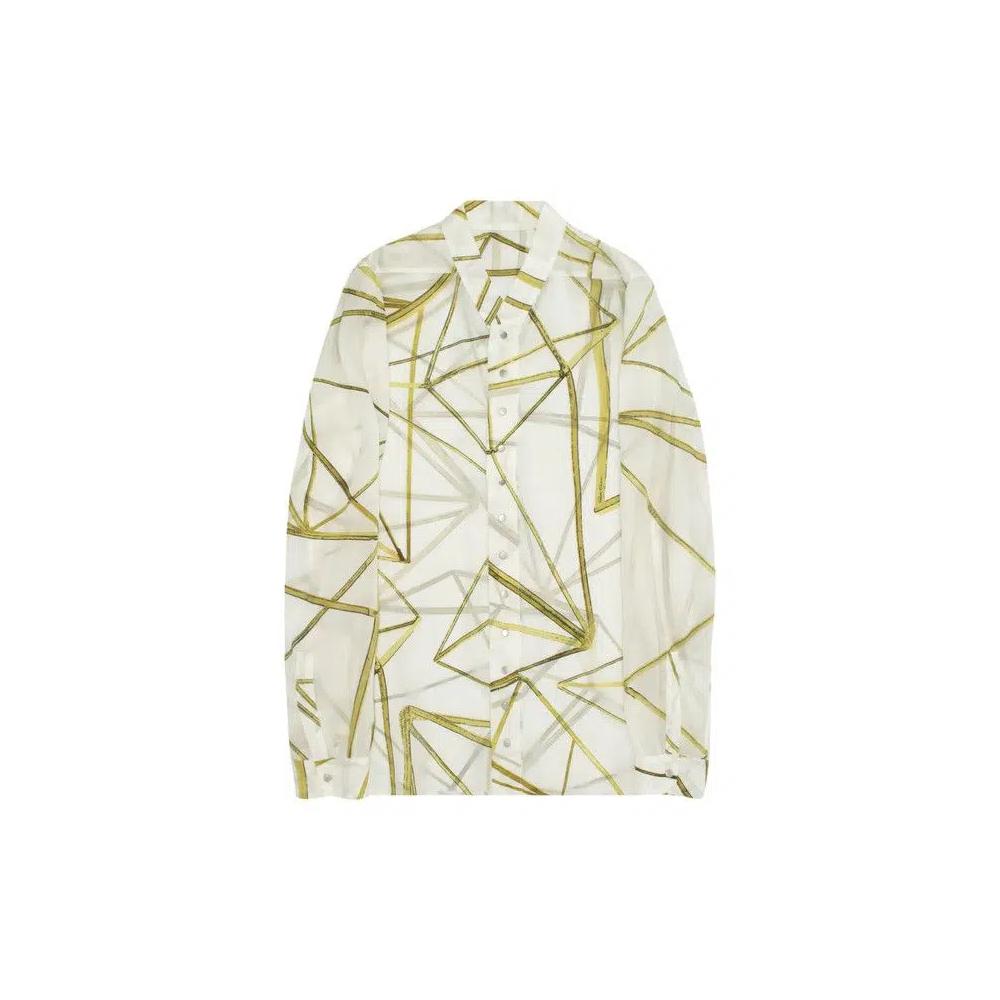 Рубашки на пуговицах Rick Owens Snap Collar Faun Shirt 'Milk/Sulphate' 1