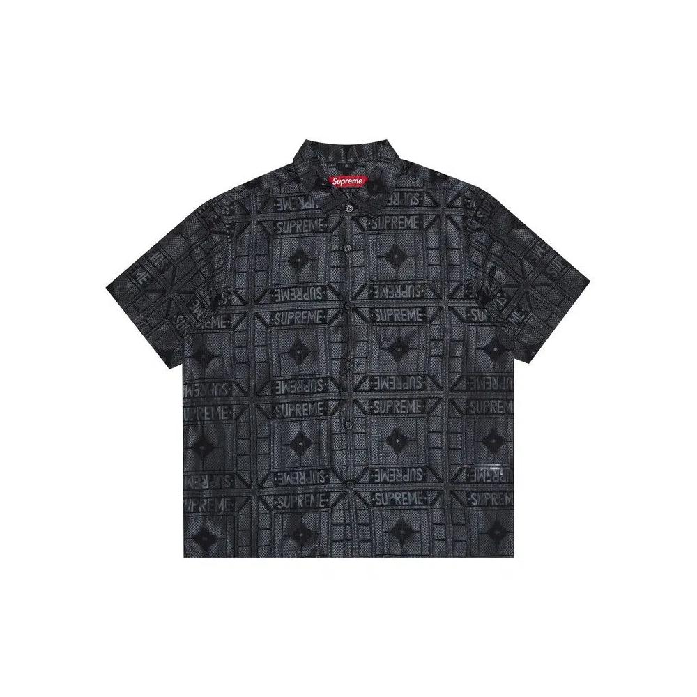 Рубашки на пуговицах Supreme Tray Jacquard Short-Sleeve Shirt 'Black' 1