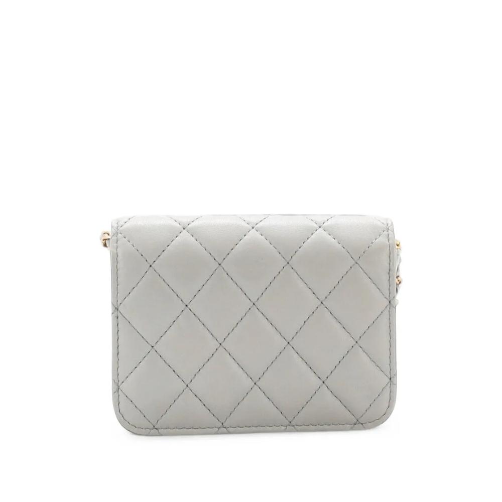 Мини-сумка через плечо Pearl Crush Flap Clutch with Chain Quilted Lambskin 2
