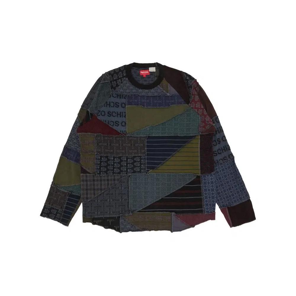 Футболки Supreme Patchwork Jacquard Long-Sleeve Top 'Black' 1