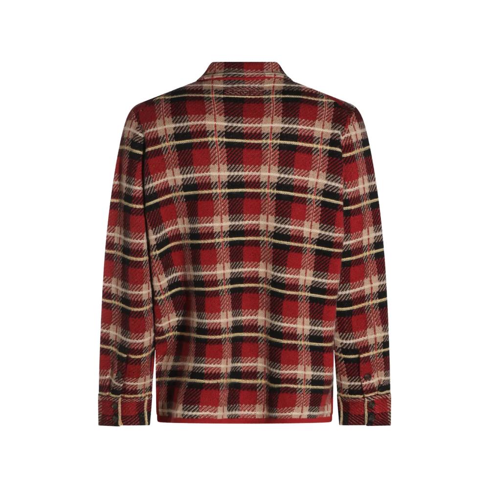Plaid Work check-pattern cashmere shirt 2