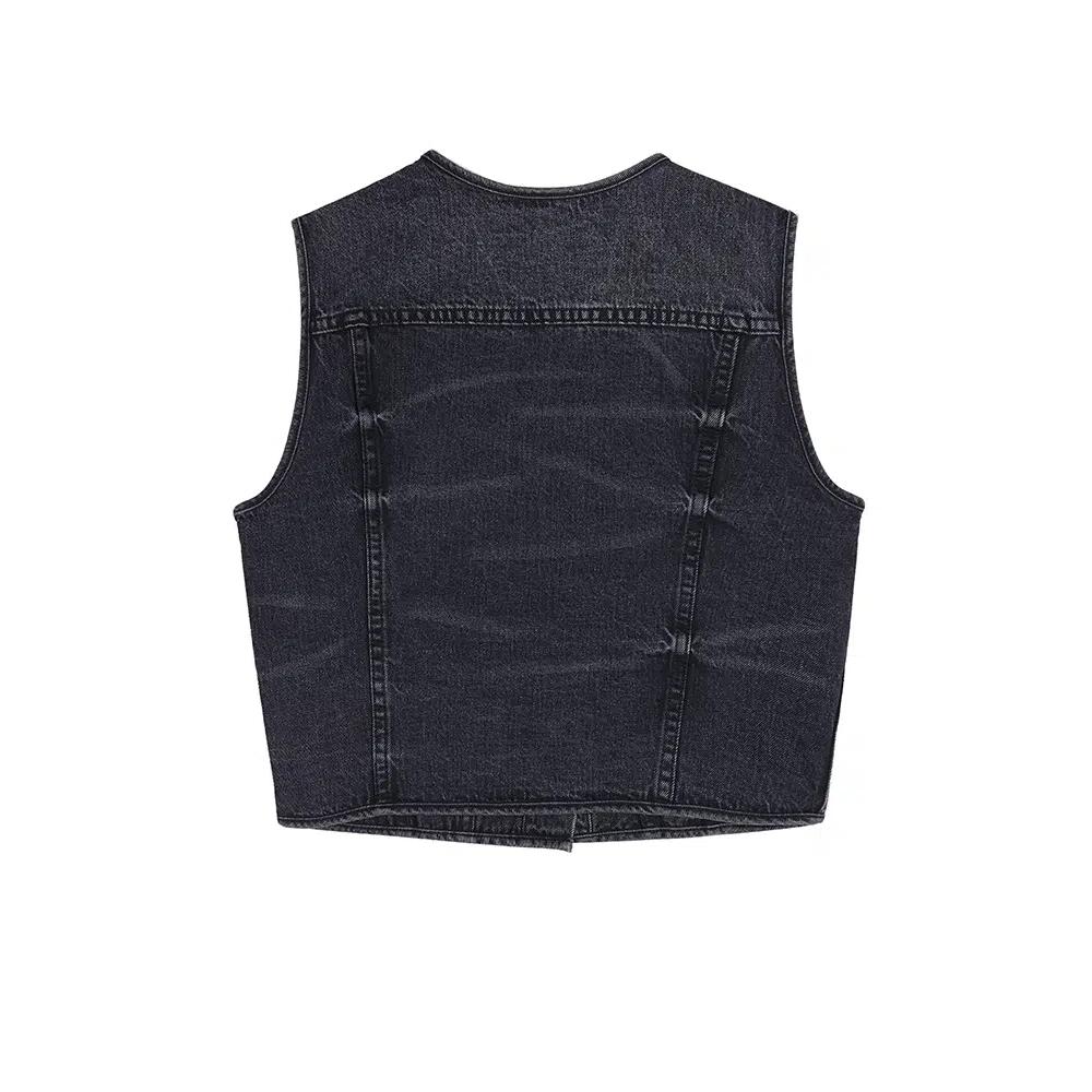 Джинсовый короткий жилет Slim Fit 8