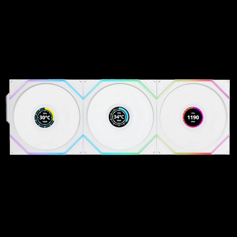 LIAN LI UNI FAN TL120 LCD Wireless 120mm комплект из 3 вентиляторов — белый 1