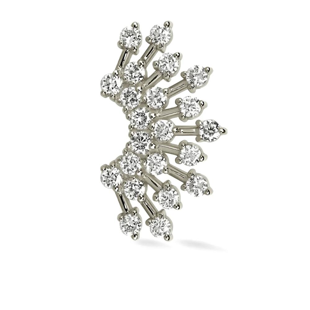 Серьга-гвоздик Sun Rays Tiara из белого золота с бриллиантами 1